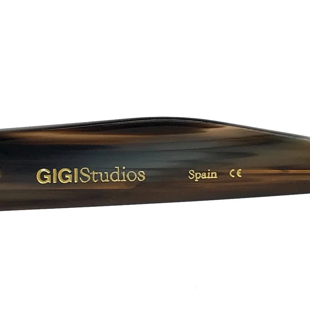 Gigi Studios Eyeglasses Frame KIRA 6727/8 Beige Brown Horn Full Rim 51-20-140